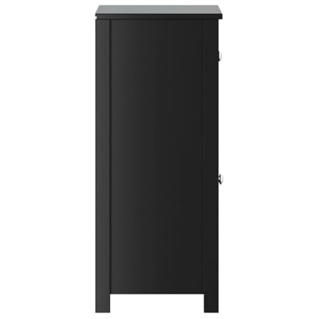 Berg Black Bathroom Cabinet: 15.7 Solid Pine Wood Vanity, Modern Sink Console for Bathroom Accessories & Storage - Wall Mountable Cabinet