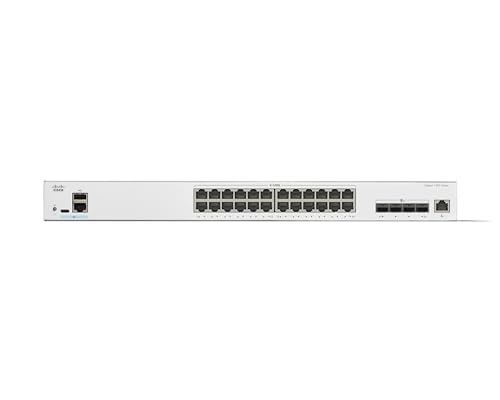 Image of Cisco Catalyst 1300-24XT Managed Switch, 20 Port 10G Copper, 4x10GE SFP+ Combo, Limited Lifetime Protection (C1300-24XT)