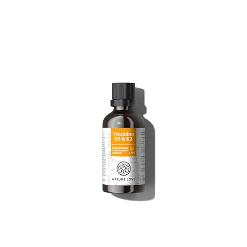 Vitamina D3 + K2 (50ml) - Alta biodisponibilidad con K2VITAL® 99,7% all-trans - 1000 U.I. probado en laboratorio Vitamina D3 (1700 gotas con vitamina D + K) - con aceite MCT - Alta dosificación