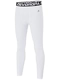 DEVOROPA Boys Leggings Quick Dry Youth Compression Pants Sports Tights Basketball Base Layer White M