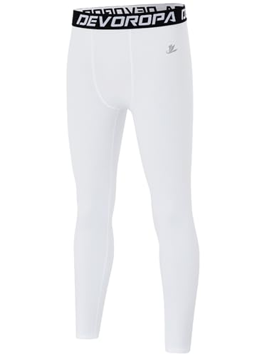 Image of DEVOROPA Boys Leggings Youth Compression Pants Sports Tights Basketball Football Baseball Soccer Baselayer Slim /Regular /Husky