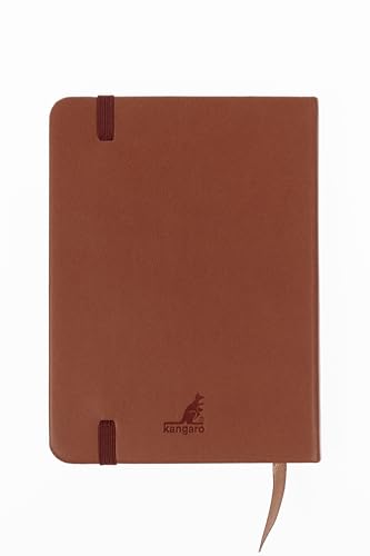 Image of Kangaro Art Sketchbook A6 Cognac PU Hard Cover 80 Sheets 140 g Cream Paper with Elastic Band and Ribbon