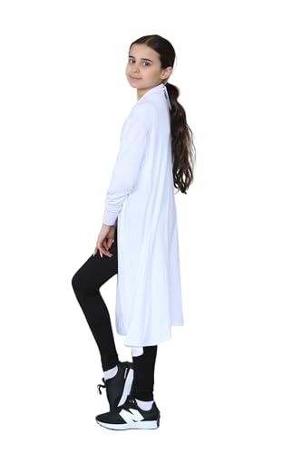 Image of Loxdonz Kids Long Open Front Cardigan Coverup Boyfriend Cardigan Sweater for Girl's Beach Cover ups Kimono Maxi Duster