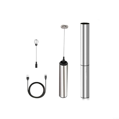 Dallfoll - Espumador de leche de mano, recargable por USB, batidor de espuma eléctrico para café, bebidas, espumador de mano eléctrico recargable por USB para latte, capuchino, chocolate caliente,
