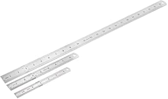 XYWHPGV Steel Rulers, 3 Pieces 6, 8, 24 Inch Rulers, Metal Ruler, Inch ...