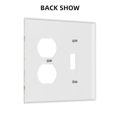 Decorative Outlet Covers Rustic Ink Green Leaves White Florals Flower 2 Gang Outlet Cover Wall Plate Single Toggle Duplex Light Switch Cover Plate Switch Plate Covers for Bedroom Decor