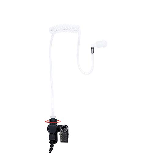 Ks K-Storm Covert Acoustic Tube Walkie Talkie Earpiece Headset With Mic Compatible With 2 Pin Kenwood Two Way Radio, Pu Material, Black #TOP3