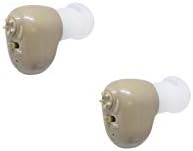 Large Quarter Sized,Beige Color, 2-Pack, in The Canal (ITC), New Digital Hearing Ear Amplifier Kit by EASYUSLIFE, Rechargeable and Interchangeable, Adjustable Control, Suitable for Men and Women