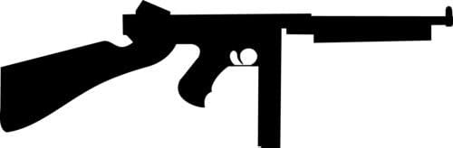 Thompson M1A1 Gun Rifle Military Car Decal Window Sticker (WHITE COLOR DECAL) - Die Cut Decal Bumper Sticker For Windows, Cars, Trucks, Laptops, Etc.