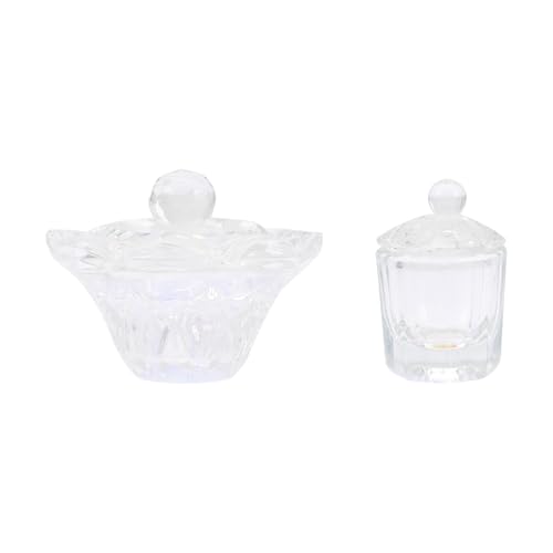 Kichouse 2 piezas vasos de vidrio para manicura