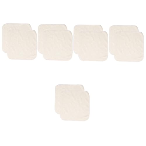 KOMBIUDA 10個 洗顔布 洗顔料 洗顔タオル メイク落とし布 雑巾キッチン フェイスクロス ベビーワイプ メイク落としクロス フェイシャルクリーニングクロス 手ぬぐい Beige 竹の繊維