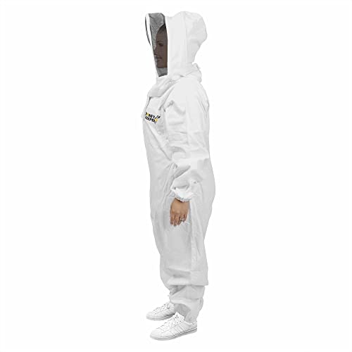 Honey Keeper Professional Cotton Full Body Beekeeping Suit With Self Supporting Veil Hood - Xlarge #TOP2