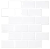 STICKGOO 10-Sheet White Subway Tiles Peel and Stick Backsplash, Stick on Tiles Kitchen Backsplash (Thicker Design)
