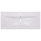 Tidyard Lavabo Encastrado de Cerámica Blanco 91x39,5x18,5 cm