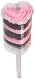 Miniatura 3 de pizety Paquete de 100 recipientes Martellato Push Pops, Push Up Pops Heart Martellato Cake Push Pops con tapa, tubos de plástico push up
