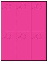 Hang 6! Door Hangers 6 Per Page - Perfed Circle - Popping Pink (250 sheets/1500 Door Hangers)