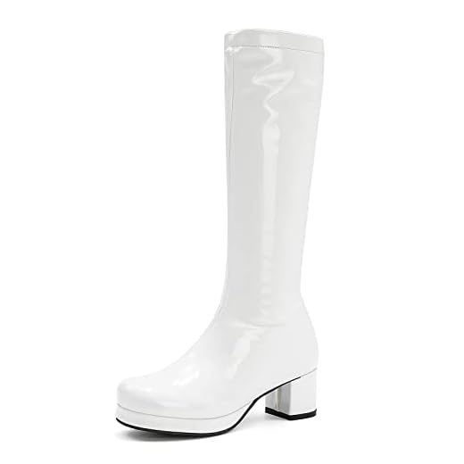 MeiLuSi Womens Knee High Boots Gogo Boots Fashion Side Zipper Glitter Winter Boots