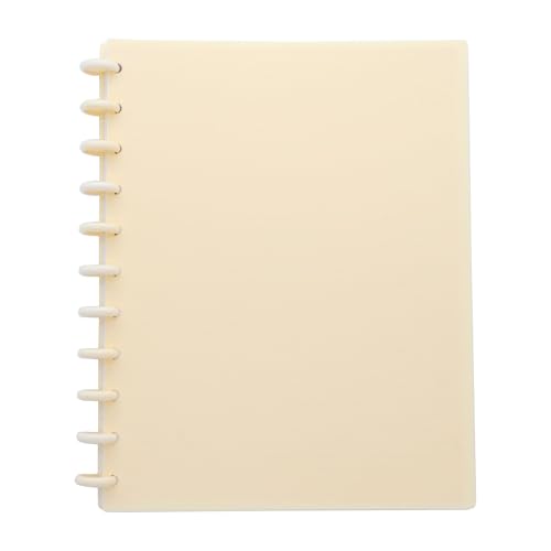 Cahier relié à disque Lettre blanc crème avec couverture rigide et 60 pages rechargeables