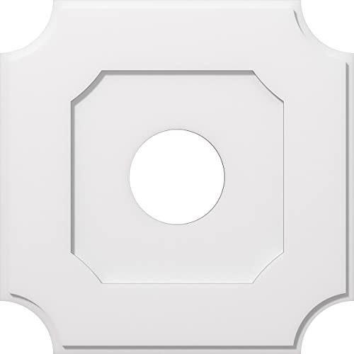 Image of Ekena Millwork CMP26LE-07000 Locke Architectural Grade PVC Contemporary Urethane Ceiling Medallions 26 inchOD x 7 inchID x 15 1 /2 inchC x 1 inchP