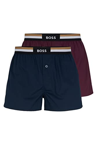 BOSS Hommes 2P Boxer Shorts EW Lot de Deux Shorts de Pyjama en Coton avec Taille emblématique