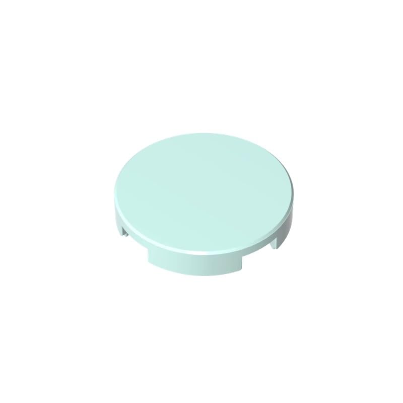 Gobricks 14769 Circular Plate Tile Round 2x2 with Bottom Stud Holder 50 Pieces GDS-611 Compatible with Lego Building Blocks Color:Light Aqua — image 1
