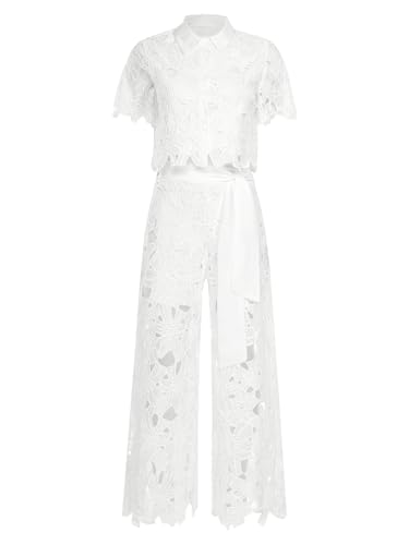 Sywiyi 2 Piece Dress Suit for Women Casual Party Summer Outfits Short Sleeve Tops with Wide Leg Pants Sets3