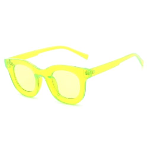 Lunettes de soleil rondes vintage pour vos voyages et conduite en été coloris vert jaune UV400