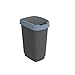 Produktbild Rotho Twist Swingeimer 10L Mülleimer mit mit Schwing- und Klappdeckel Kunststoff Mülltrennung Abfallbehälter Recycling Abfallsammler BPA-frei (Schwarz/dunkelblau)