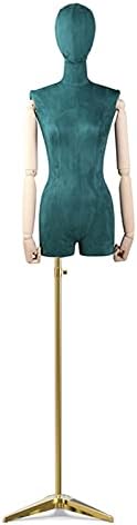 Female Tailors Dummy Mannequin Torso Mannequin Stand, Female Mannequin Torso Dress Form, Superfine Fiber Half Body Woman Model for Clothing Pants Jewelry Display, Wooden Arm Manikin with Met