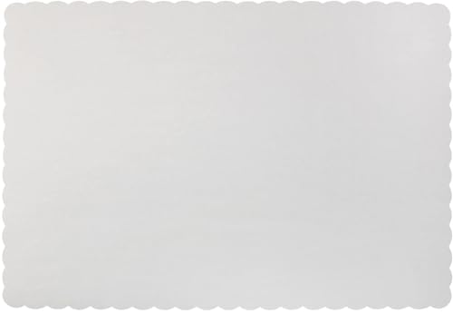 Paper Placemats - Disposable - Scalloped Edge (50 White)