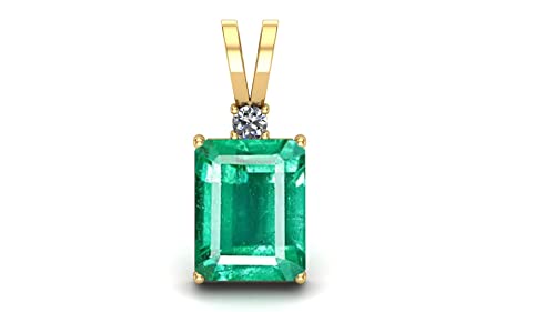 Pendentif Panna Panchdhatu plaqué or avec émeraude naturelle 3 carats