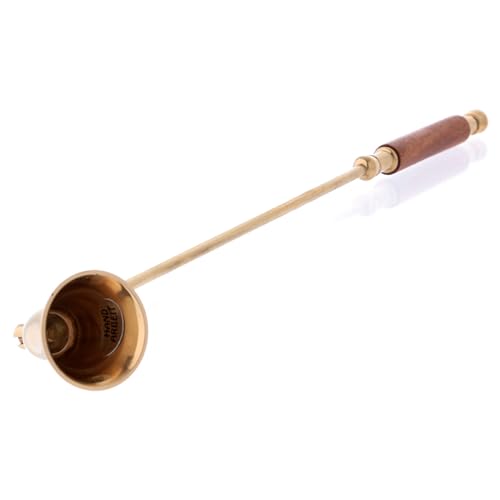Holyart Candle Extinguisher in Golden Brass with Wooden Handle 35 cm
