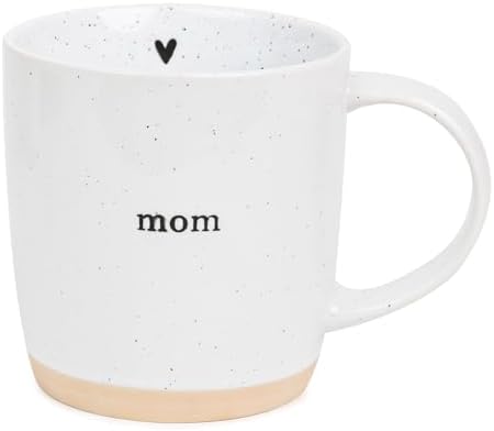 UnBoxMe Mom Coffee Mug, 12 oz Speckled Ceramic Heart Mug, Dishwas...