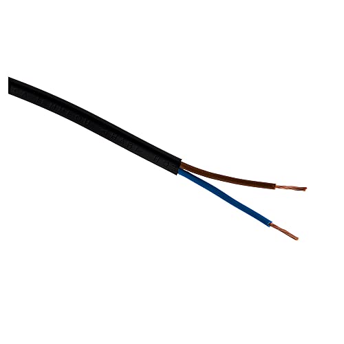 Zenitech Câble d'alimentation électrique H03VVH2-F 2x0,75mm² - 10m - Noir