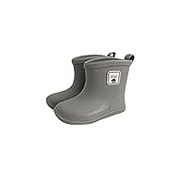 Baby Kids Easy On Rain Shoes Boots For Toddler Little Kid Short Rain Boots Lightweight Rainy Day Shoes Boys Wide Rain Boots (Grey, 5 Infant)