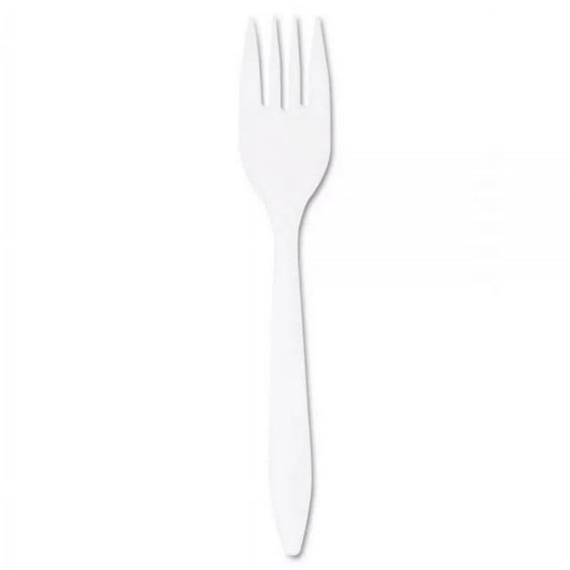 VeZee Disposable Plastic White Medium-Weight Single Use Forks for Bulk Use. Best for Hotel, Restaurants, Deli, Parties & Daily Use: 2000CT, BS0982