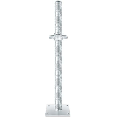 Image of Zonon 1 Pack 24inch Adjustable Leveling Jacks Scaffolding Hollow Screw Jacks with Base Plate for Baker Style Scaffolding Baker Scaffold