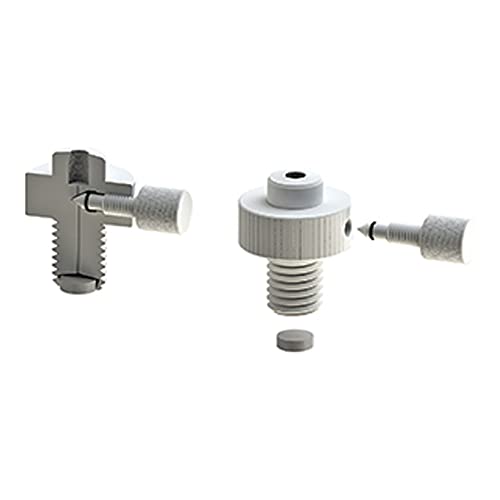 Image of 5838-07 Series Filter, Adapter with #11 Thred to 1 /4 inch-28UNF, Flow Valve, 100 Micron Polyethylene, FETFE O-Ring, Nylon