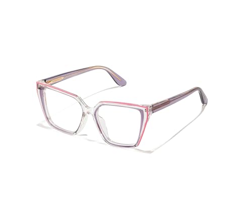 Image of JOLLYNOVA Blue Light Blocking Glasses Women TR90 Fashion Gradient Eyeglasses Frame Anti UV Glare Oversized Computer Glasses