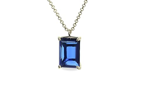 Collier saphir bleu anemone anti-ternissement en argent 925 hypoallergénique