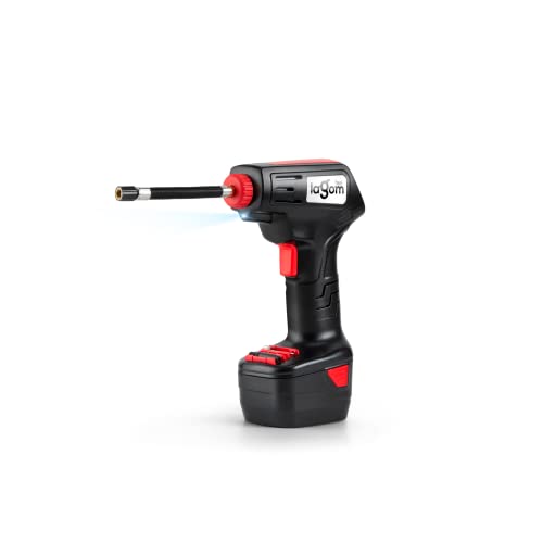 Compresor Aire Portátil 220V Feel Lagom, Batería 1500 mAh, Inflador Eléctrico Ruedas Coche, Bomba de Aire Bicicleta, Hinchador Neumáticos Colchones, Recargable, Multiusos, Compatibilidad Óptima