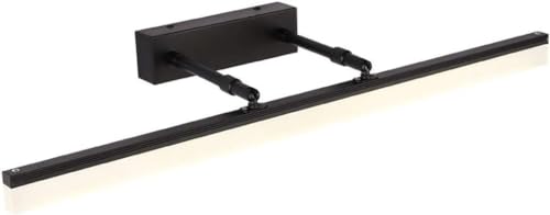 Luz Led Compatible with espejo de baño, vestidor, armario, luz impermeable sin perforaciones, luz de espejo retráctil antiniebla(Negro,60CM)