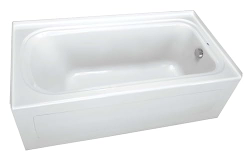 PROFLO PFS7242LSK Hillsboro 72 x 42 Three Wall Alcove Acrylic Soaking Tub with Left Drain and Overflow - White