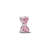 PANDORA Moments Rosafarbene Schleife Charm aus Sterling-Silber mit Zirkonia, Kompatibel Moments, 794253C01