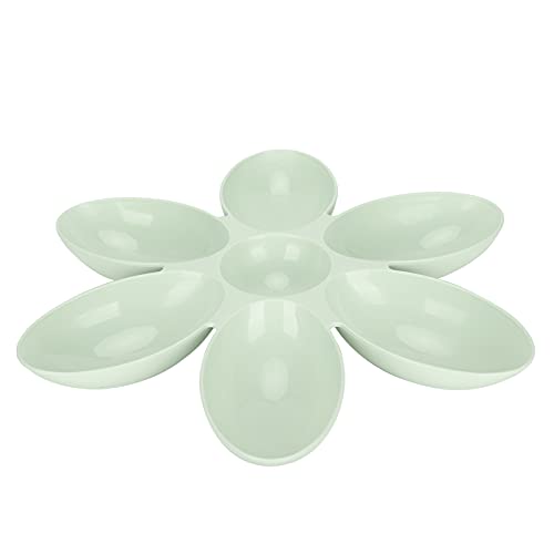 Firlar Ciotole per Gatti, Ciotola per Animali Domestici Multiuso di Grande capacità, Ciotola per Alimenti per Animali Domestici a Forma di Petali di Fiori a 6 Griglie per Uso Alimentare,(Verde)