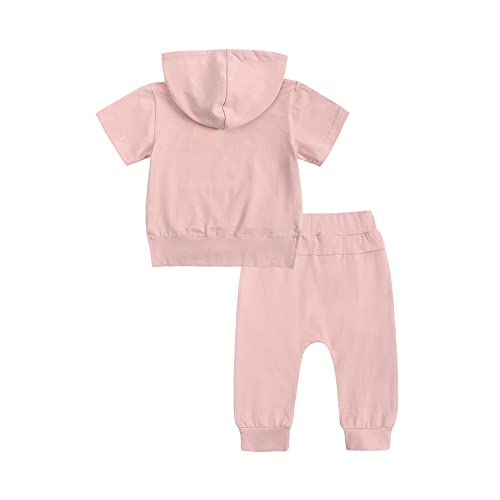 Boys Girls Hoodies Outfits Set Short Sleeve Sweatshirt + Sweatpants Toddler Cotton Sweatsuit Little Kids Hooded Tracksuit3