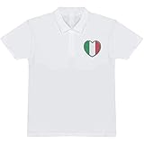 Kurzarm-Klassiker Polo Groß \'Italien-Flaggen-Herz\' Erwachsene Polo Shirt/T-Shirt (PL00100156)