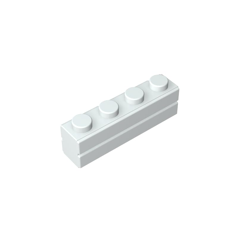 Gobricks 15533 Basic Bricks Brick Special 1x4 with Masonry Brick Profile 50 Pieces GDS-632 Compatible with Lego Building Blocks Color:Milky White โ image 1