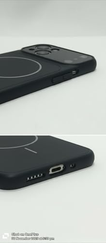 Image of Back Cover for iPhone 14 Case Soft Matte Glass Protective Camera Lens Plating with Magnetic for Magsafe Wireless Charging TPU Cover for iPhone 14 (Black)