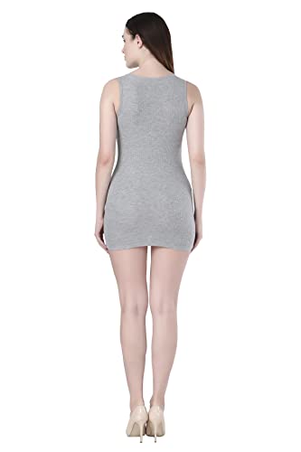 Image of FF Women's Bodycon Short Dress | Sleeveless Round Neck Mini Dress | Women Casual Dresses for Summer